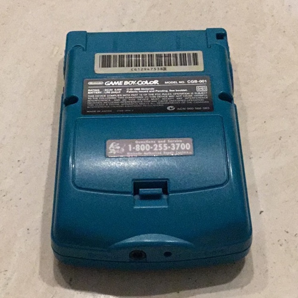 Nintendo Gameboy Color Console System Teal Blue Handheld Game Boy Authentic - Picture 15 of 16